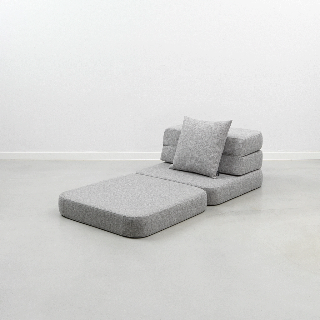 by KlipKlap KK 3 Fold Sofa Single Soft 36x70x70cm - Deep Green W. Light Green (Pre-Order; Est. Delivery in 2-4 Weeks)