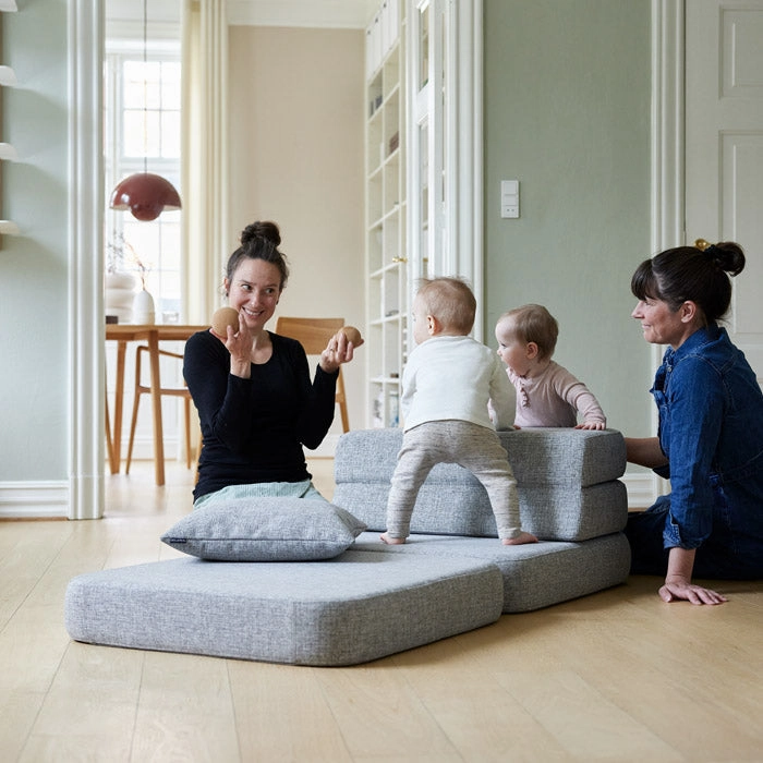 by KlipKlap KK 3 Fold Sofa Single Soft 36x70x70cm - Multi Grey W. Grey (Pre-Order; Est. Delivery in 2-4 Weeks)
