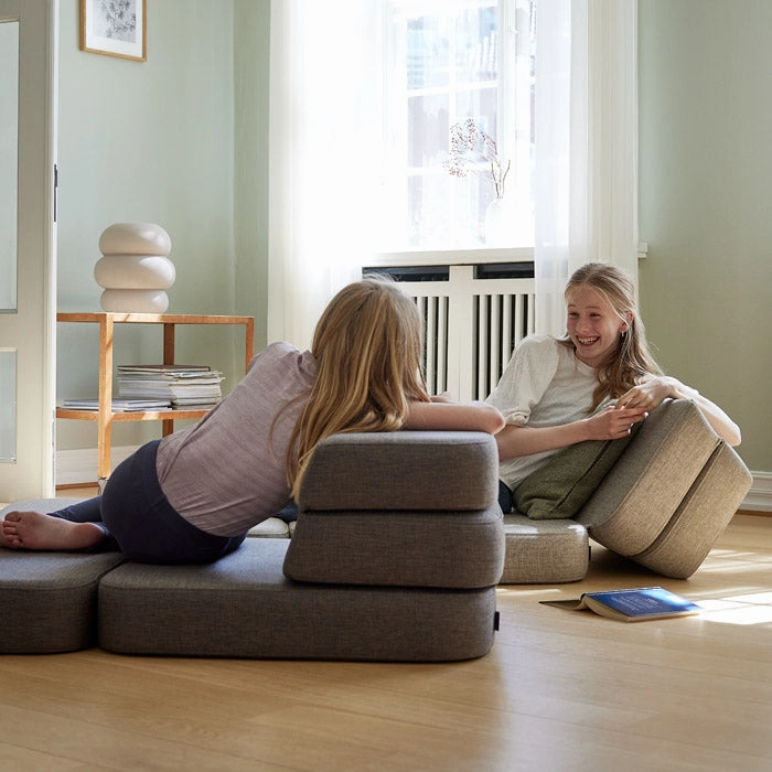 by KlipKlap KK 3 Fold Sofa Single Soft 36x70x70cm - Multi Grey W. Grey (Pre-Order; Est. Delivery in 2-4 Weeks)