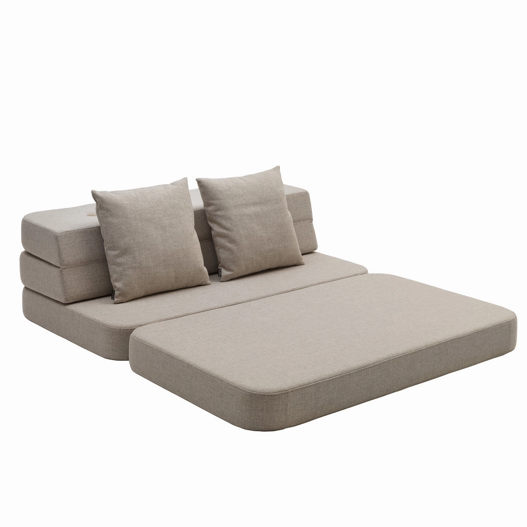by KlipKlap KK 3 Fold Sofa XL Soft 36x140x70cm - Beige W. Sand