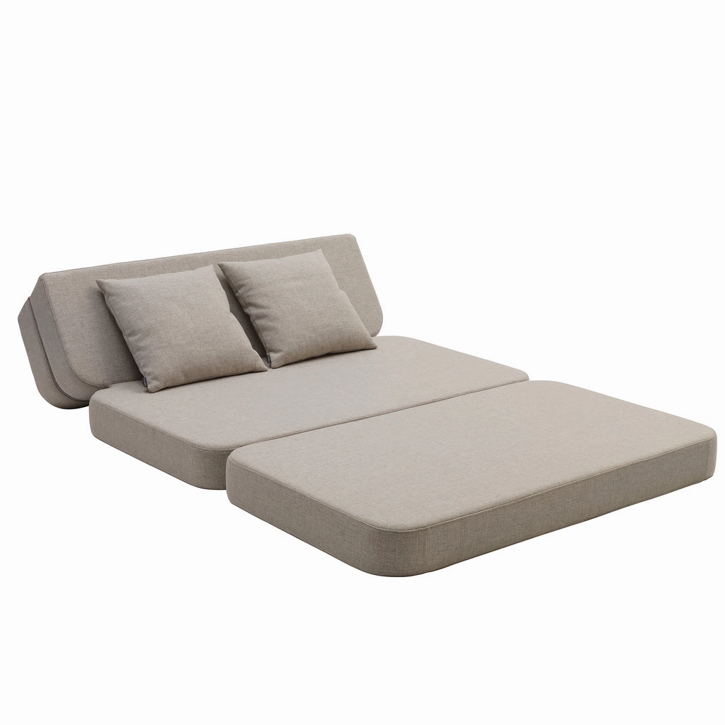by KlipKlap KK 3 Fold Sofa XL Soft 36x140x70cm - Beige W. Sand