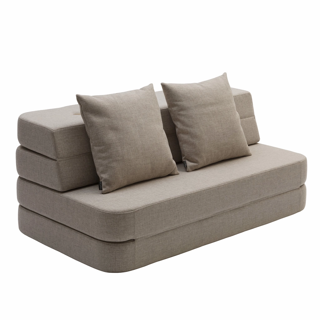 by KlipKlap KK 3 Fold Sofa XL Soft 36x140x70cm - Beige W. Sand