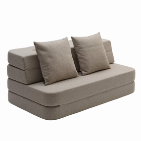by KlipKlap KK 3 Fold Sofa XL Soft 36x140x70cm - Beige W. Sand