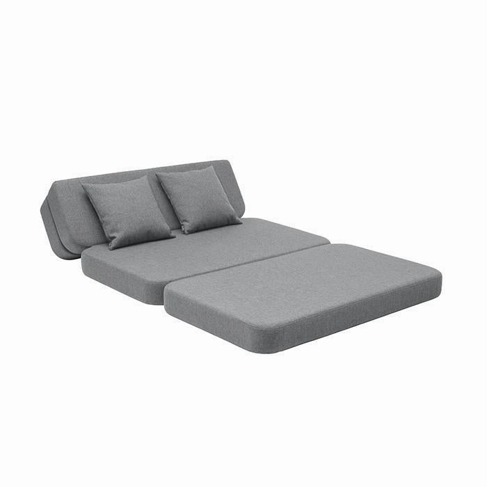 by KlipKlap KK 3 Fold Sofa XL Soft 36x140x70cm - Blue Grey W. Grey