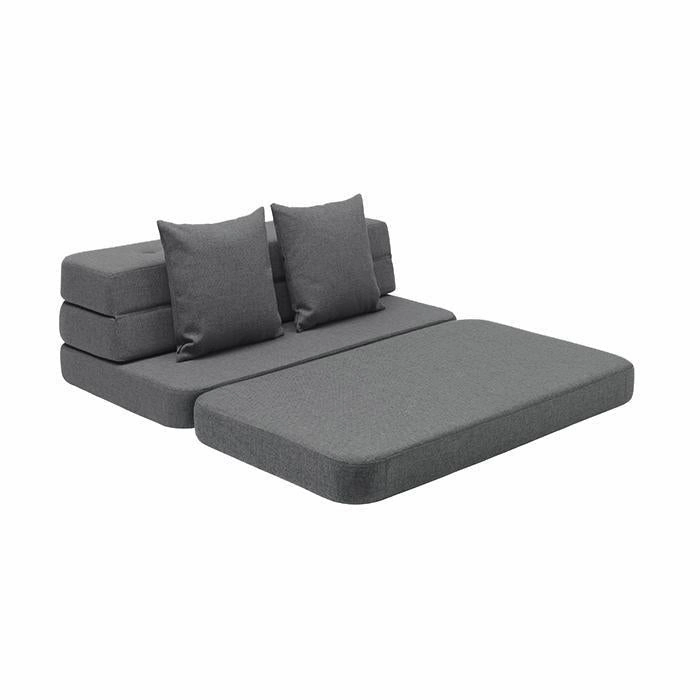 by KlipKlap KK 3 Fold Sofa XL Soft 36x140x70cm - Blue Grey W. Grey