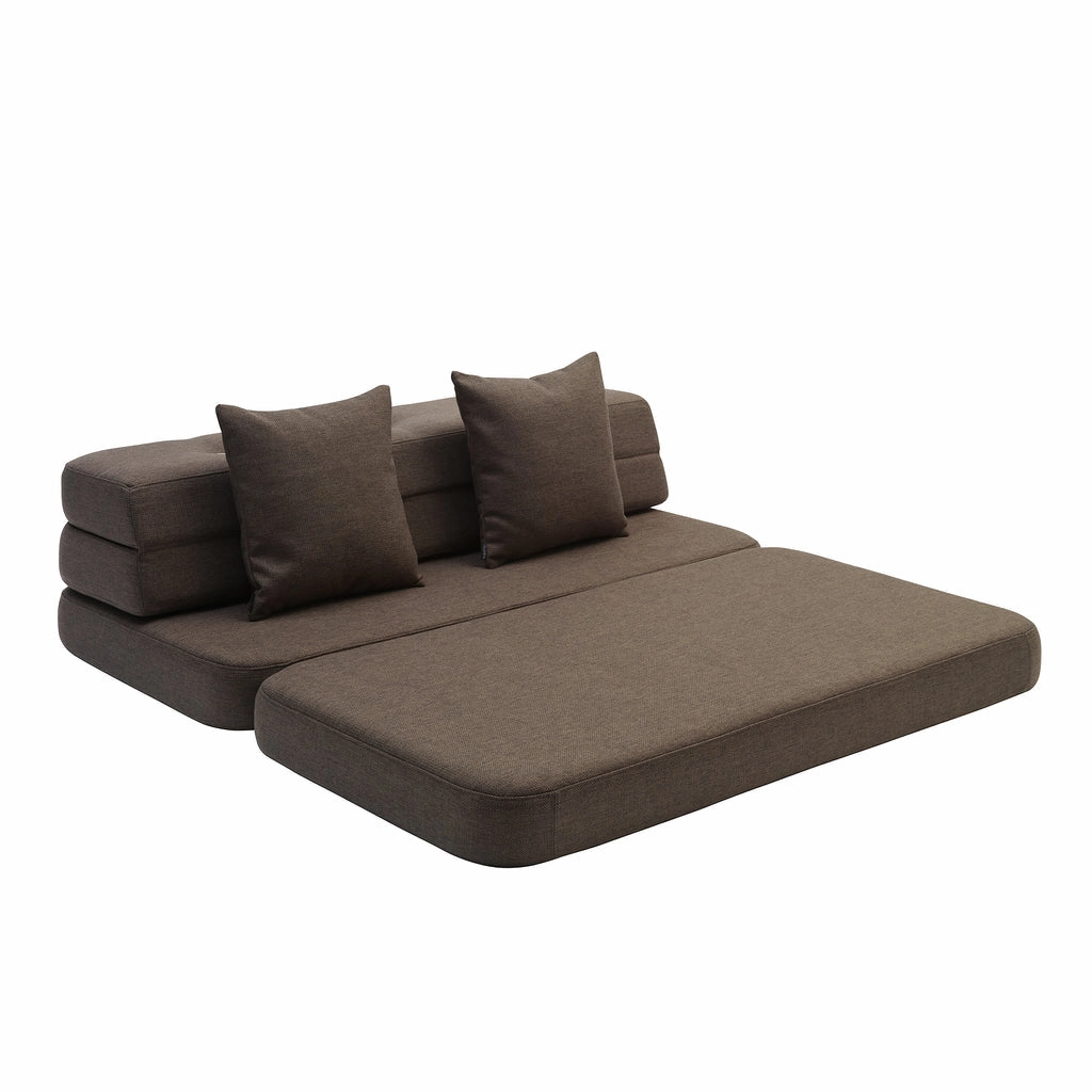 by KlipKlap KK 3 Fold Sofa XL Soft 36x140x70cm - Brown W. Sand (Pre-Order; Est. Delivery in 2-4 Weeks)