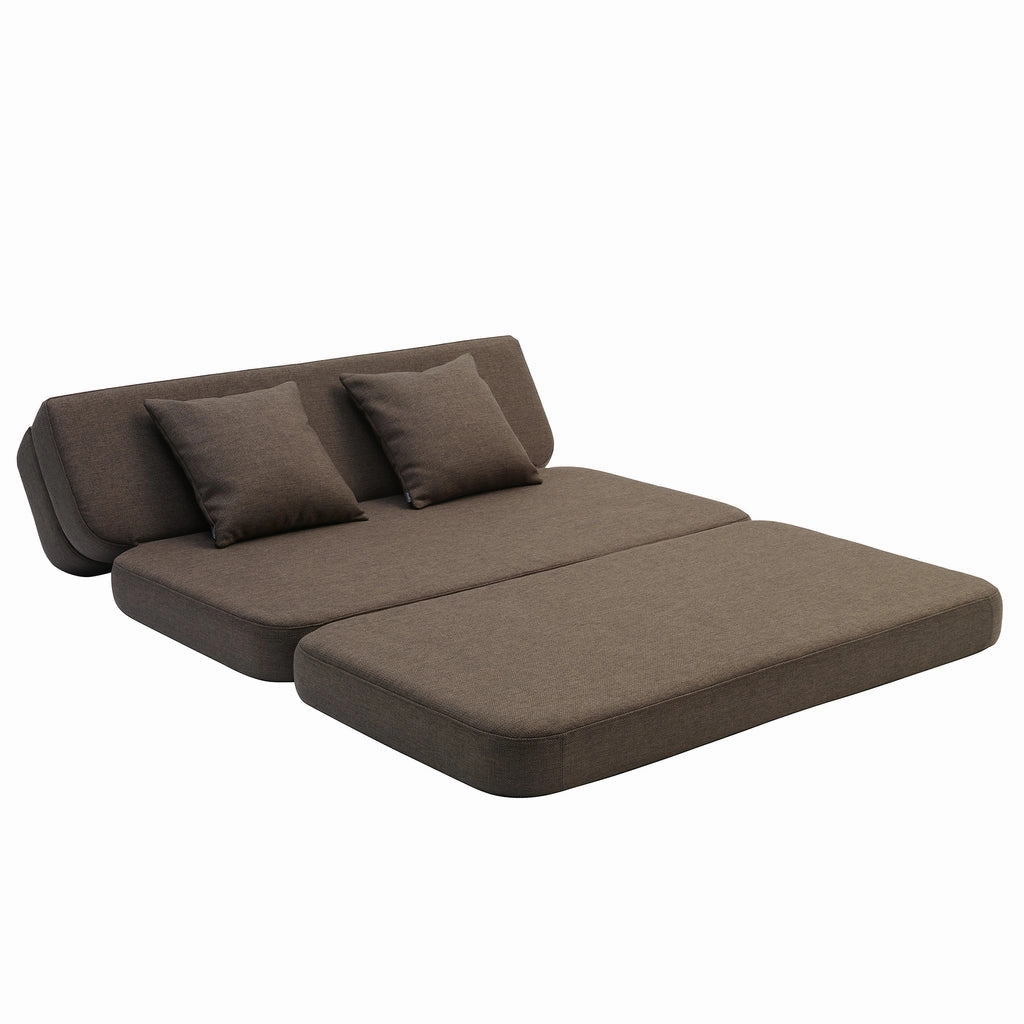 by KlipKlap KK 3 Fold Sofa XL Soft 36x140x70cm - Brown W. Sand (Pre-Order; Est. Delivery in 2-4 Weeks)