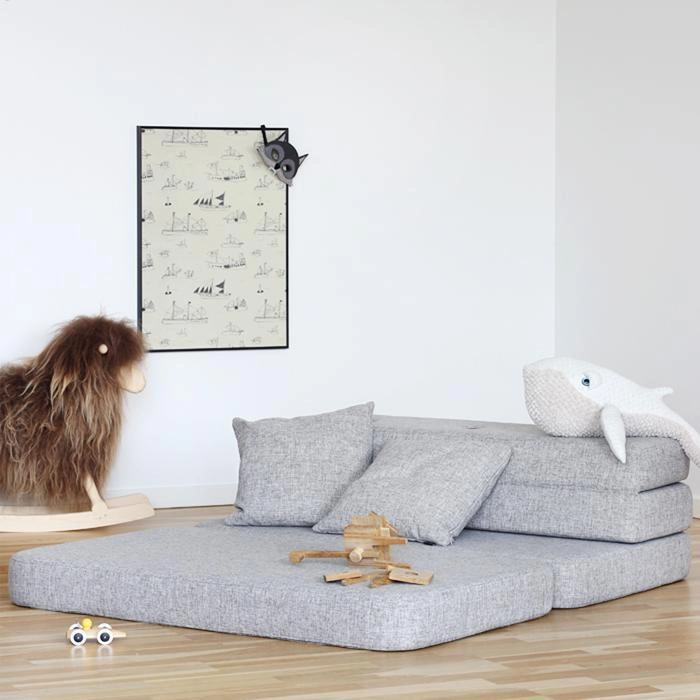 by KlipKlap KK 3 Fold Sofa XL Soft 36x140x70cm - Deep Green W. Light Green (Pre-Order; Est. Delivery in 2-4 Weeks)