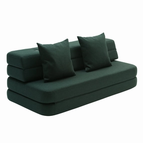 by KlipKlap KK 3 Fold Sofa XL Soft 36x140x70cm - Deep Green W. Light Green (Pre-Order; Est. Delivery in 2-4 Weeks)
