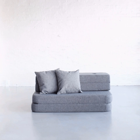 by KlipKlap KK 3 Fold Sofa XL Soft 36x140x70cm - Multi Grey W. Grey (Pre-Order; Est. Delivery in 2-4 Weeks)