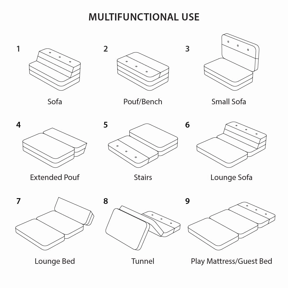 by KlipKlap KK 3 Fold Sofa XL Soft 36x140x70cm - Sand W. Sand