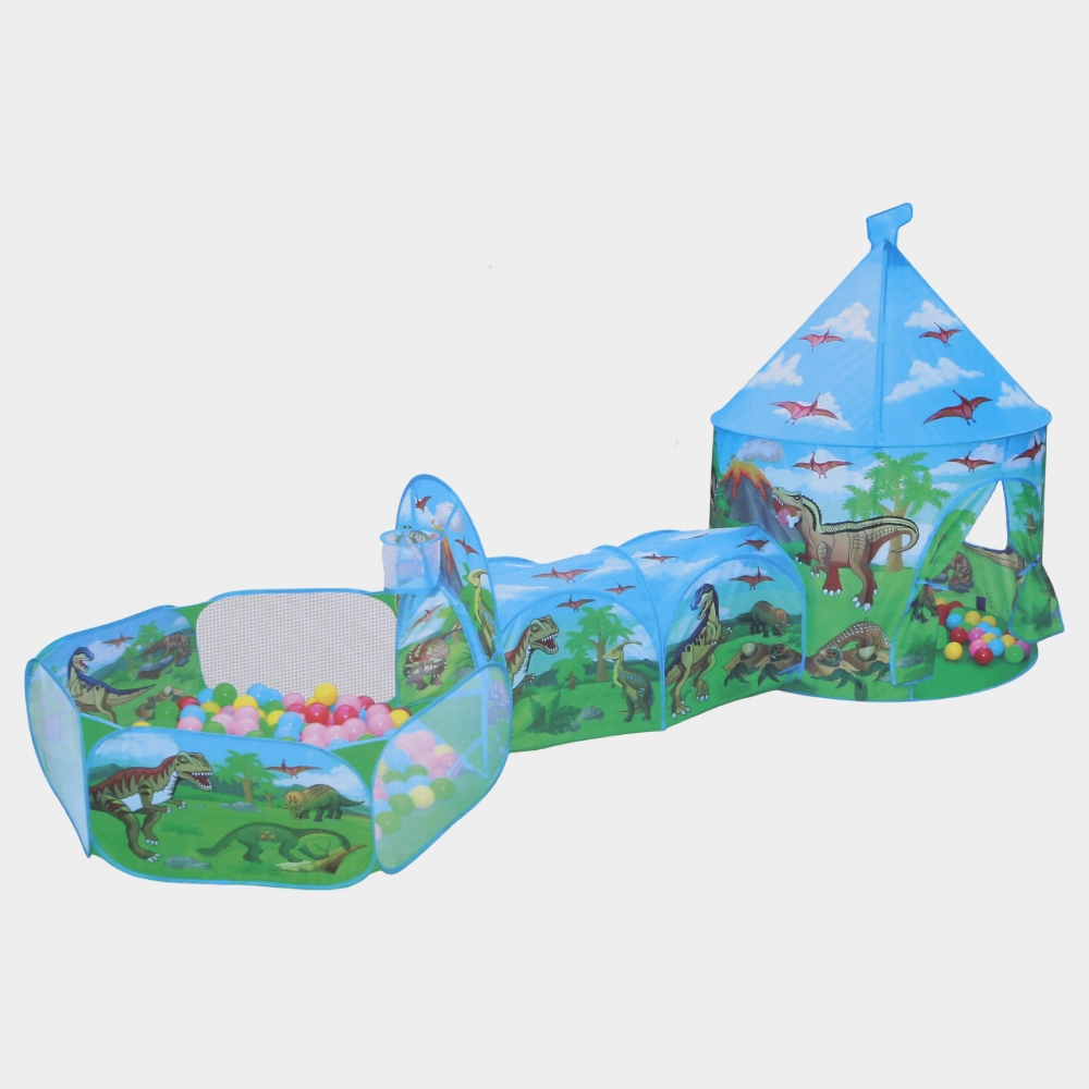 Cartoon Dinosaur Three-in-One Tent (With Pitched Tip Tent)