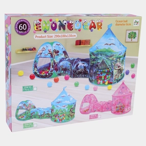Cartoon Dinosaur Three-in-One Tent (With Pitched Tip Tent)