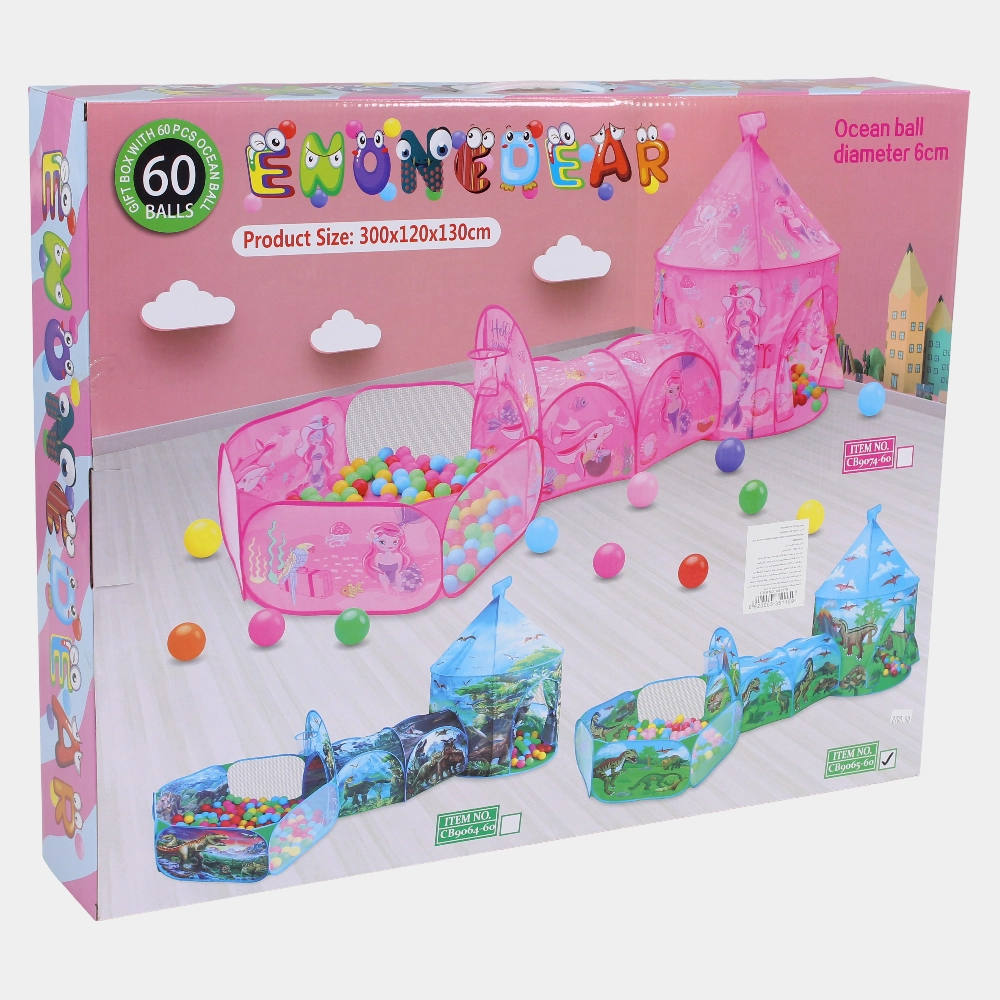 Cartoon Dinosaur Three-in-One Tent (With Pitched Tip Tent)