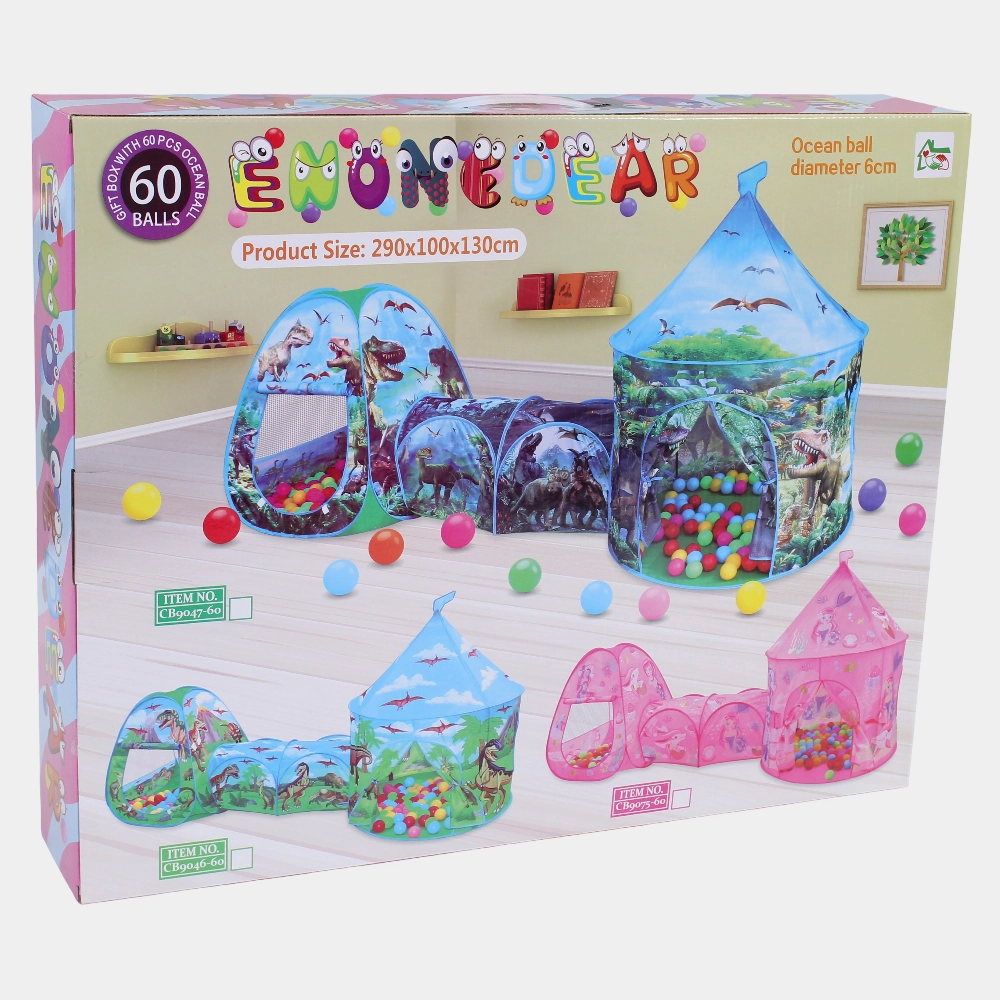 Cartoon Dinosaur Three-in-One Tent (With Pitched Tip Tent)