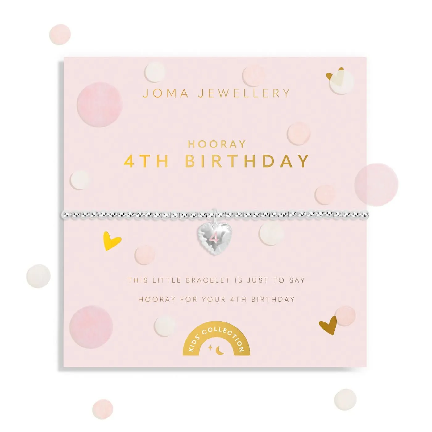 Bracelet en argent plaqué pour enfants Confetti - Petit anniversaire de 4 ans C840 Joma Jewellery