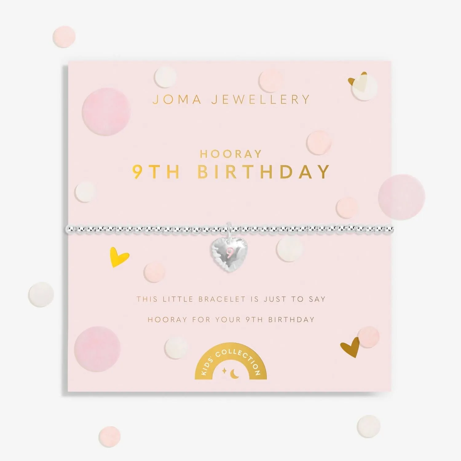 Bracelet en argent plaqué pour enfants Confetti - Petit anniversaire de 9 ans C835 Joma Jewellery