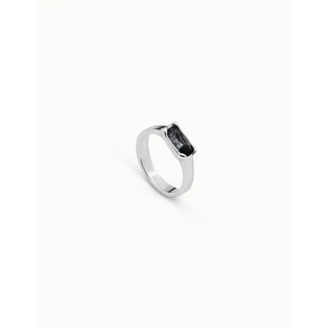 Bague en Cristal Facetté Métal Gris Cobra Unode50 Bijoux et Accessoires