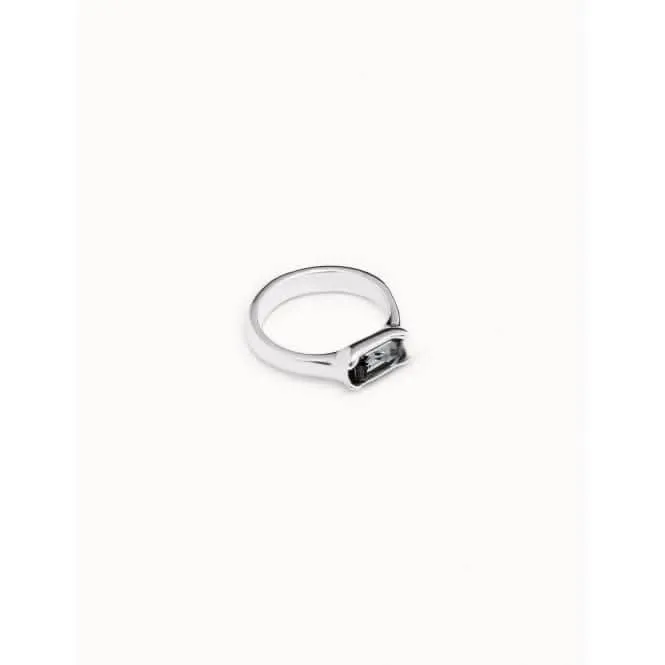 Bague en Cristal Facetté Métal Gris Cobra Unode50 Bijoux et Accessoires