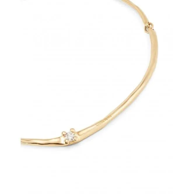 Collier Cosmos en zircone blanche rigide plaqué or 18 carats COL1913BLNORO0U Unode50 Bijoux et accessoires