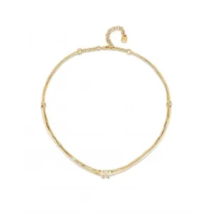Collier Cosmos en zircone blanche rigide plaqué or 18 carats COL1913BLNORO0U Unode50 Bijoux et accessoires