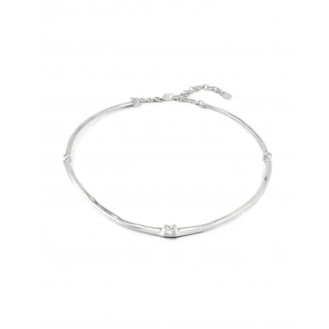 Collier en zircone blanche rigide plaqué argent Cosmos COL1913BLNMTL0U Unode50 Bijoux et accessoires