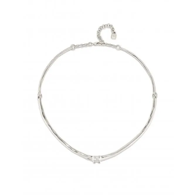 Collier en zircone blanche rigide plaqué argent Cosmos COL1913BLNMTL0U Unode50 Bijoux et accessoires