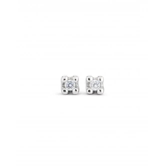 Boucles d'oreilles à clous en zircone blanche plaquées argent Cosmos PEN0951BLNMTL0U Unode50 Bijoux et accessoires