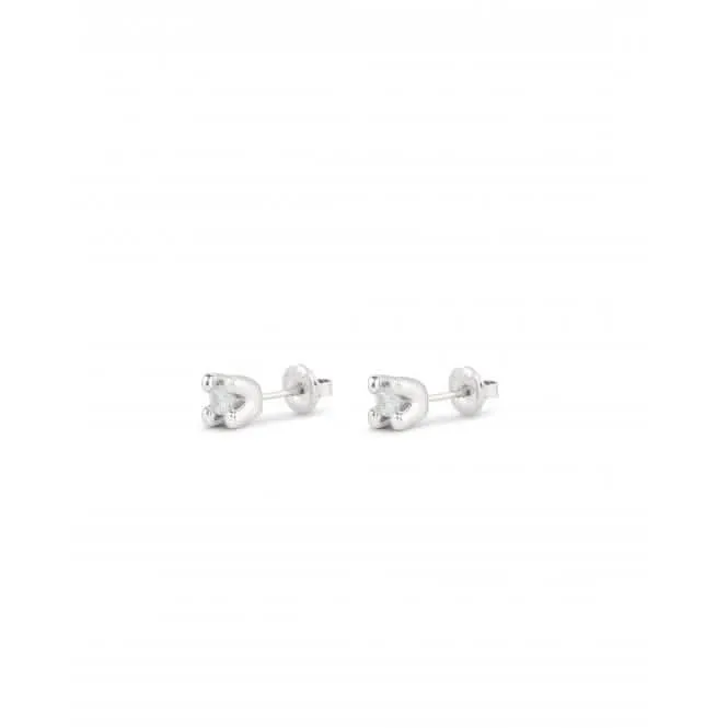 Boucles d'oreilles à clous en zircone blanche plaquées argent Cosmos PEN0951BLNMTL0U Unode50 Bijoux et accessoires