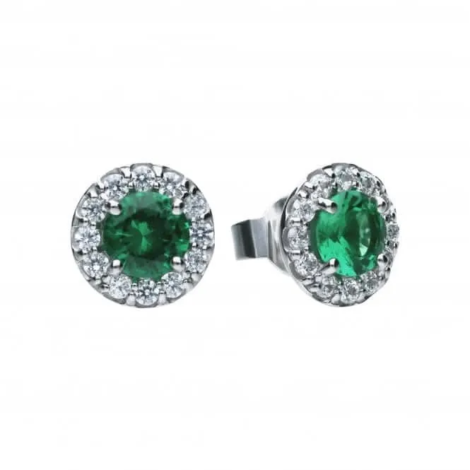 Boucles d'oreilles en grappe ronde verte en zirconium cubique E5655 - Diamonfire Jewellery