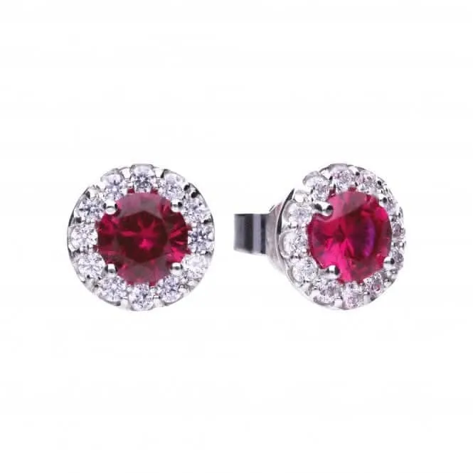 Boucles d'oreilles à grappes rondes rouges en zirconium cubique E5654 Diamonfire Jewellery