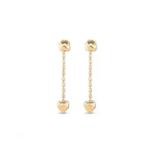 Boucles d'oreilles pendantes Cupido en or plaqué 18k avec petits cœurs PEN0935ORO0000U Unode50 Bijoux et accessoires