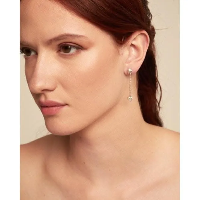 Boucles d'oreilles pendantes petits cœurs en chaîne plaquées argent Cupido PEN0935MTL0000U Unode50 Bijoux et accessoires