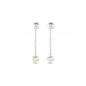 Boucles d'oreilles pendantes petits cœurs en chaîne plaquées argent Cupido PEN0935MTL0000U Unode50 Bijoux et accessoires