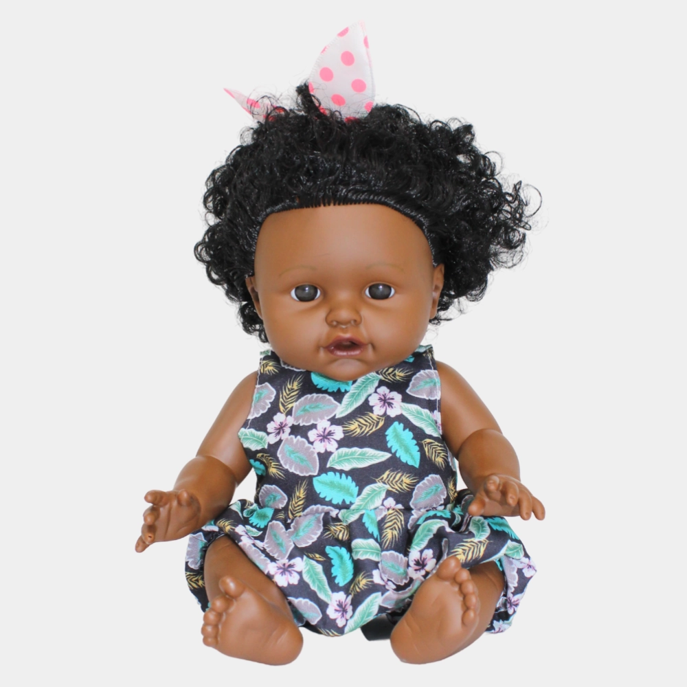 Cute Babies Fashion Doll with Sounds  Dark Skin (6-in-1)
