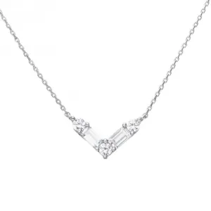 Collier délicat en forme de 'V' et à encolure ronde N4470 - Diamonfire Jewellery