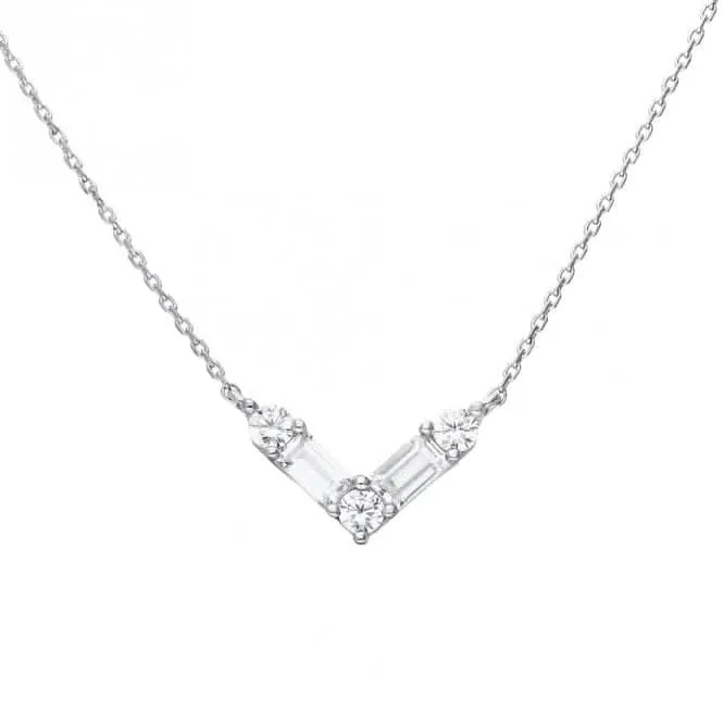 Collier délicat en forme de 'V' et à encolure ronde N4470 - Diamonfire Jewellery