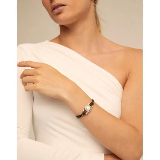 Bracelet en cuir blanc nacré avec coquillage Unode50 Bijoux et accessoires