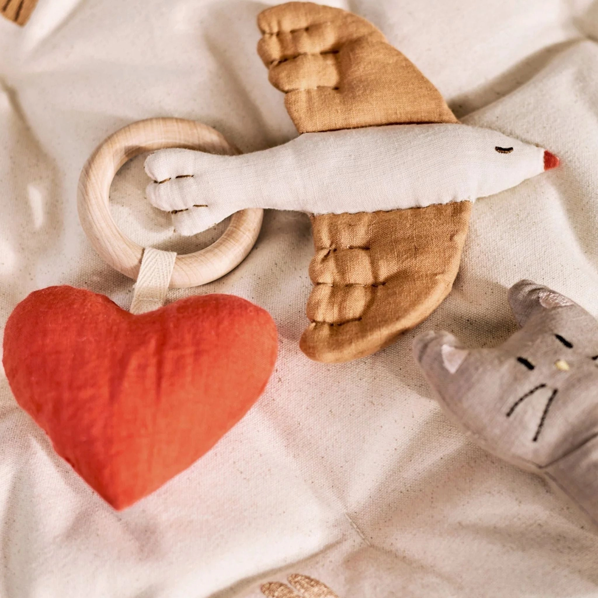 Dear April Lara Heart Rattle Teether
