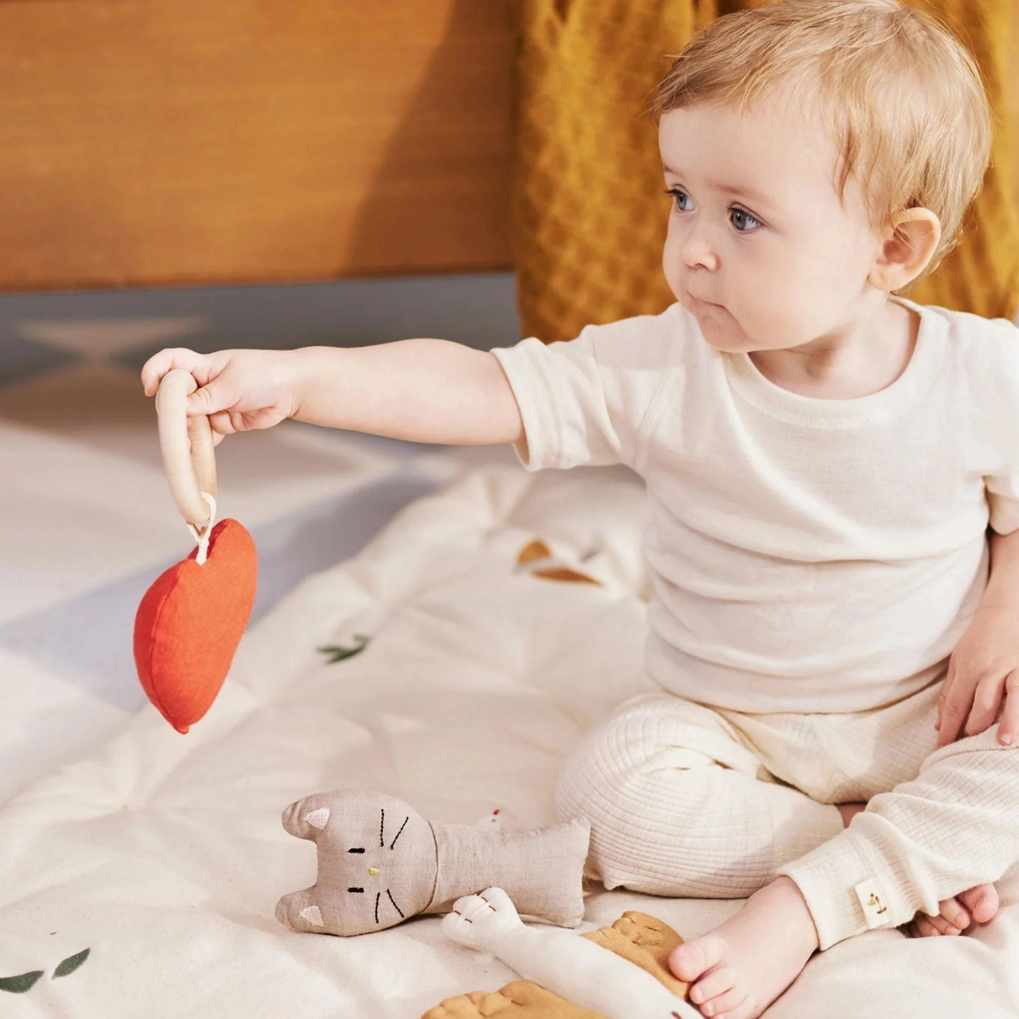Dear April Lara Heart Rattle Teether