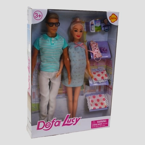 Defa Lucy & Kevin Doll Set with Baby  Complete Care Playset