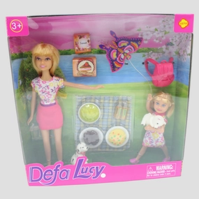 Defa Lucy Doll with Baby  Picnic Set