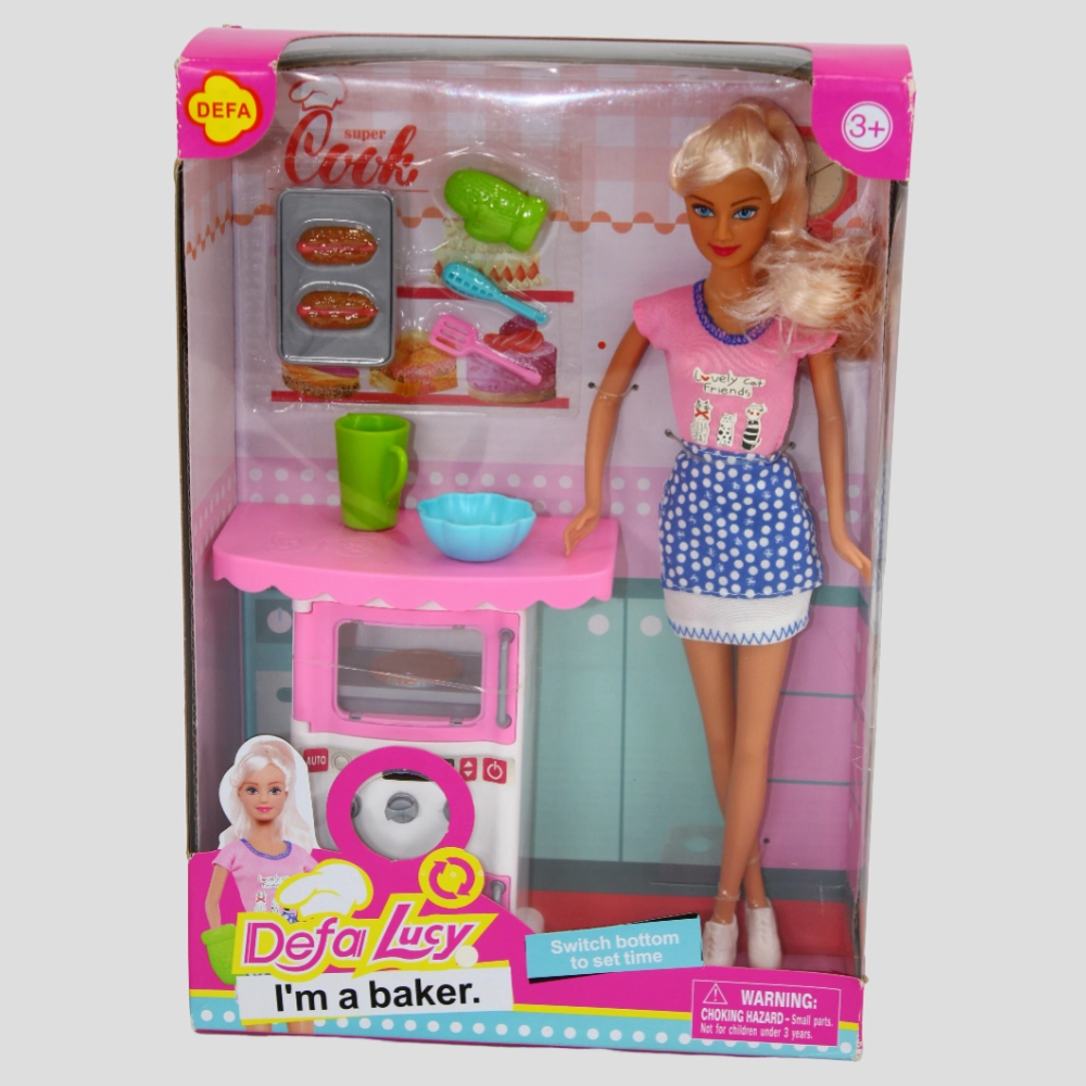 Defa Lucy Doll with Baking Accessories  Fun Cooking Playset for Girls