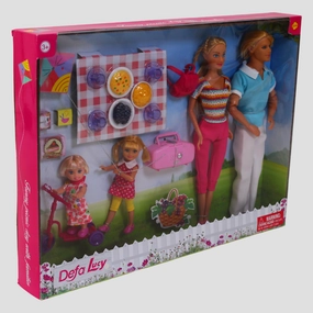 Defa Lucy Play Set "Happy Family"  4 Dolls with Picnic Accessories