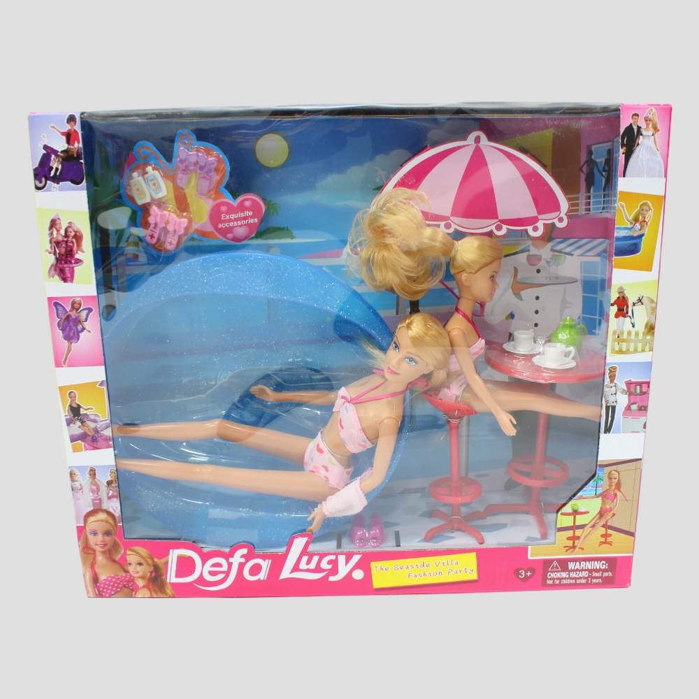 Defa Lucy Swimming Time Playset  2 Dolls with Accessories (13 Pieces)