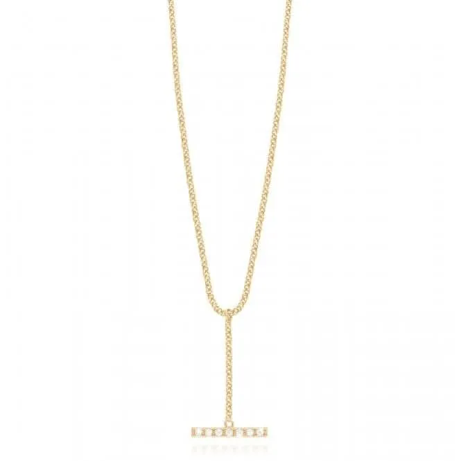 Collier Pave Demi-Or Bar Drop 46cm   Prolongateur 5cm 4457 Joma Jewellery