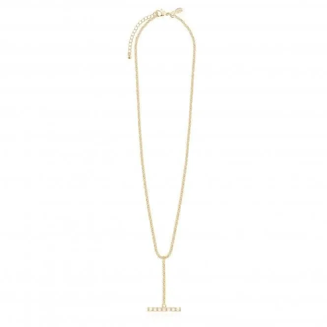 Collier Pave Demi-Or Bar Drop 46cm   Prolongateur 5cm 4457 Joma Jewellery