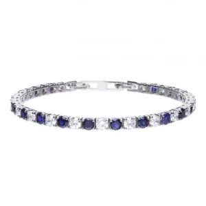 Bracelet de tennis Diamonfire Argent Blanc Bleu B5087 Bijoux Diamonfire