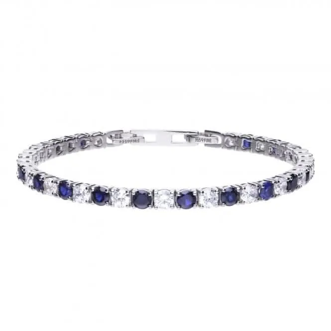 Bracelet de tennis Diamonfire Argent Blanc Bleu B5087 Bijoux Diamonfire
