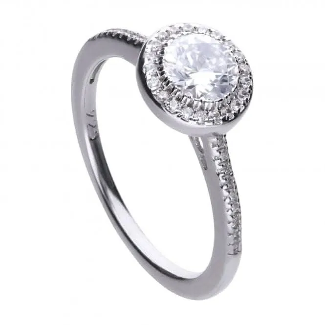 Bague en Zirconium Cubique Diamonfire Argenté Blanc avec Grappe R3616 - Bijouterie Diamonfire